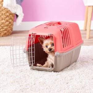 MidWest Spree Plastic Dog & Cat Kennel, Red, 19-in