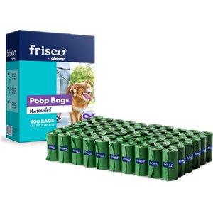 Frisco Refill Dog Poop Bags + 2 Dispensers, Unscented, 900 count