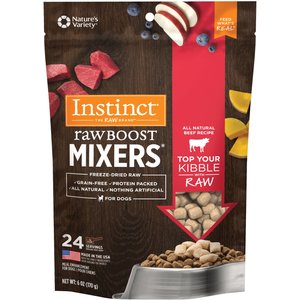 Instinct Raw Boost Mixers Beef Recipe Grain-Free Freeze-Dried Dog Food Topper, 6-oz bag
