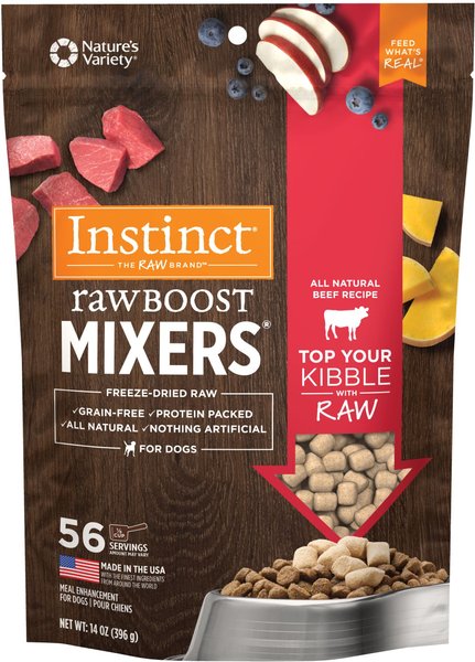 Instinct Raw Boost Mixers Beef Recipe Grain-Free Freeze-Dried Dog Food Topper, 14-oz bag slide 1 of 11