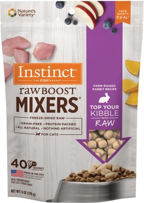 Instinct Raw Boost Mixers Rabbit Recipe Grain-Free Freeze-Dried Cat Food Topper, slide 1 of 1