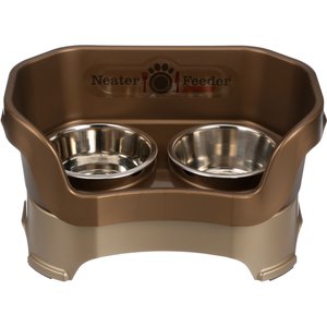 Neater Pets Neater Feeder Deluxe Elevated & Mess-Proof Dog Bowls, Bronze, 3.5-cup & 5-cup