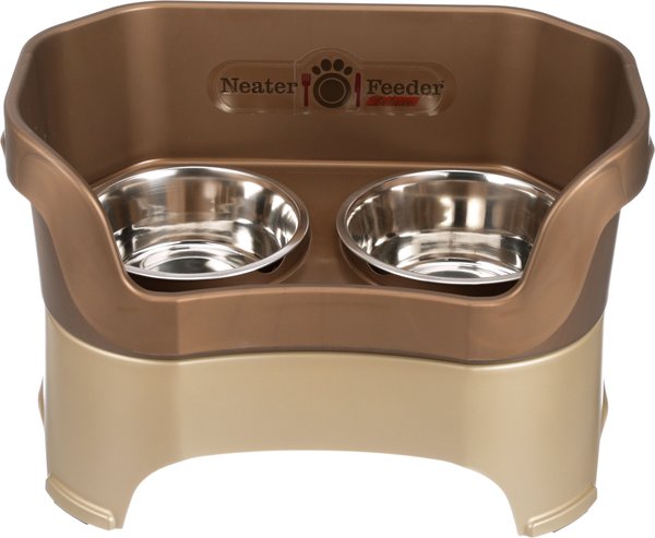 Neater Pets Neater Feeder Deluxe Elevated & Mess-Proof Dog Bowls, Bronze, 7-cup & 9-cup slide 1 of 10