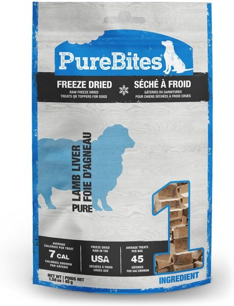 PureBites Lamb Freeze-Dried Raw Dog Treats, 1.58-oz bag slide 1 of 10
