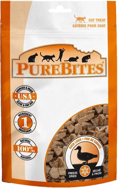PureBites Duck Freeze-Dried Raw Cat Treats, 0.56-oz bag slide 1 of 10