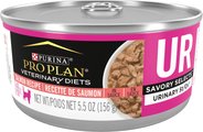 Purina Pro Plan Veterinary Diets UR Savory Selects Urinary St/Ox Salmon Recipe In Sauce Canned Cat Food, 5.5-oz case of 24