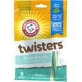 Arm & Hammer Dental Twisters Fresh Breath Rawhide-Free Mint Flavored Dental Dog Treats, 8 count