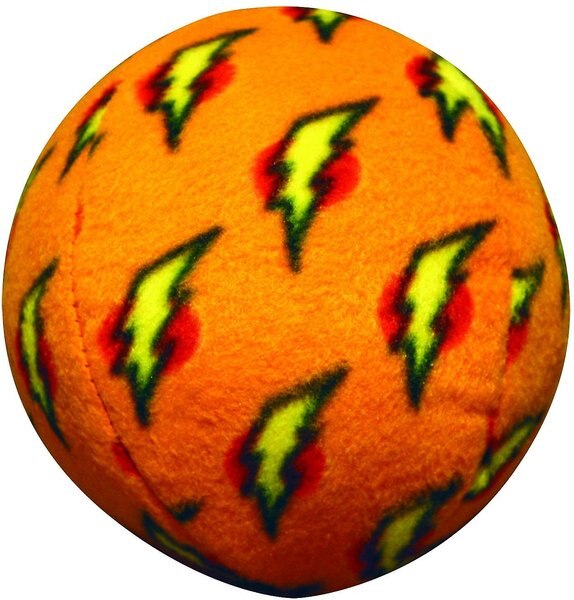 Mighty Squeaky Stuffing-Free Plush Ball Dog Toy, Orange, Large slide 1 of 6