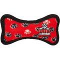 Tuffy's Junior Bone Squeaky Plush Dog Toy, Red Paws