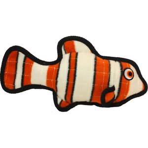 Tuffy's Ocean Creatures Fish Squeaky Plush Dog Toy, Orange
