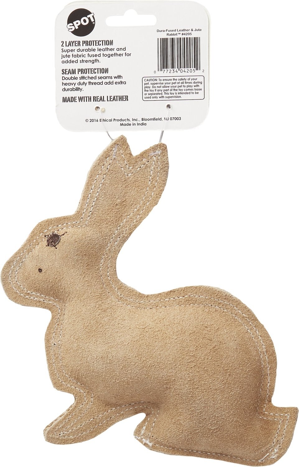 Ethical Pet Dura-Fused 7.5-Inch Leather Dog Toy Fоur Расk Rabbit Small