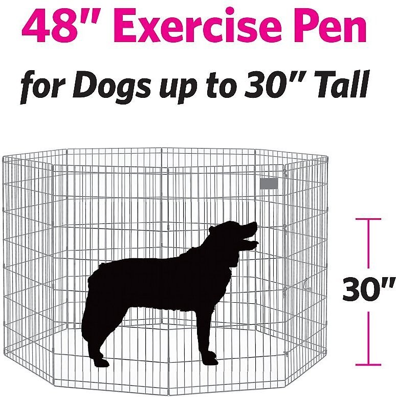 MidWest Wire Dog Exercise Pen with Full MAXLock Door, Black, 48-in ...
