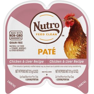 Nutro Perfect Portions Grain-Free Chicken & Liver Paté Recipe Cat Food Trays, 2.6-oz, case of 24