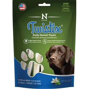 N-Bone Twistix Vanilla Mint Flavored Mint Flavored Large Dental Dog Treats, 5.5-oz bag, Count Varies