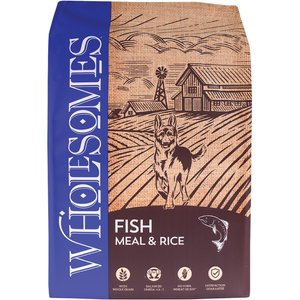 Wholesomes Fish Meal & Rice Formula Adult Dry Dog Food, 40-lb bag
