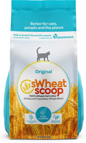 sWheat Scoop Fast-Clumping Unscented Natural Clumping Wheat Cat Litter, 25-lb bag slide 1 of 9