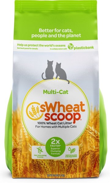 sWheat Scoop Multi-Cat Unscented Natural Clumping Wheat Cat Litter, 25-lb bag slide 1 of 9