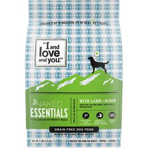 I and Love and You Naked Essentials Grain-Free Lamb and Bison Recipe Dry Dog Food, 4-lb bag