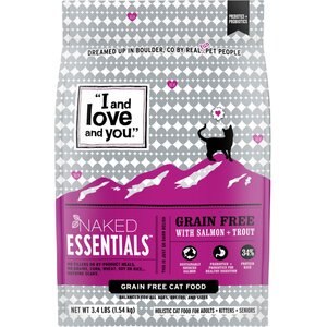 I and Love and You Naked Essentials Salmon and Trout Recipe Grain-Free Dry Cat Food, 3.4-lb bag