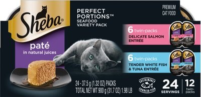 Sheba Perfect Portions Grain-Free Multipack Seafood Entrees Cat Food Trays, slide 1 of 1