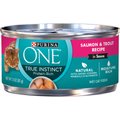 Purina ONE True Instinct Salmon & Trout Recipe in Sauce Natural High Protein Canned Cat Food, 3-oz, case of 24