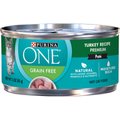 Purina ONE Turkey Recipe Pate Grain-Free Natural High Protein Canned Cat Food, 3-oz, case of 24