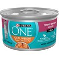 Purina ONE Ideal Weight Tender Salmon Recipe in Sauce Adult Canned Cat Food, 3-oz, case of 24