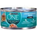 Purina ONE Natural High Protein True Instinct Chicken & Salmon Recipe in Sauce Canned Cat Food, 3-oz, case of 24