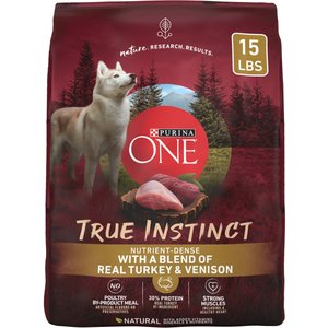 Purina ONE Natural True Instinct With Real Turkey & Venison High Protein Dry Dog Food, 15-lb bag