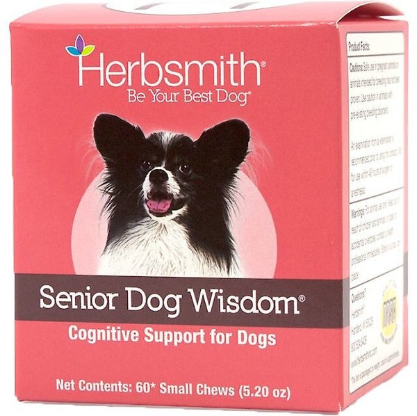 Herbsmith Senior Dog Wisdom Cognitive Support Soft Chews Dog Supplement, 60 count, Small slide 1 of 4