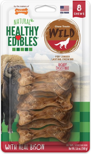 Nylabone Healthy Edibles Wild Natural Long Lasting Bison Flavor Dog Chew, Small, 8 count slide 1 of 11
