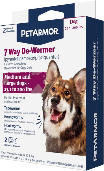 PetArmor 7 Way Dewormer for Hookworms, Roundworms & Tapeworms for Medium & Large Breed Dogs, 2 count slide 1 of 4