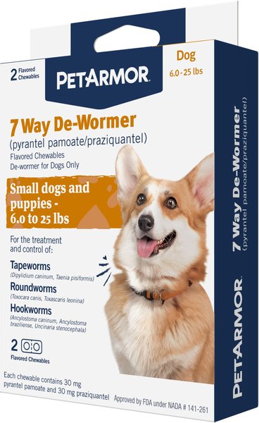 PetArmor 7 Way Dewormer for Hookworms, Roundworms & Tapeworms for Small Breed Dogs, 2 count