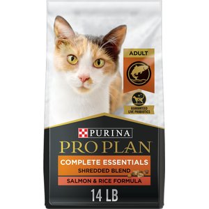 Purina Pro Plan Adult Shredded Blend Salmon & Rice Formula Dry Cat Food, 14-lb bag