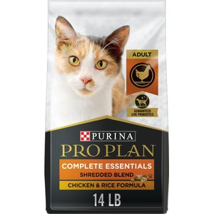 Purina Pro Plan Adult Shredded Blend Chicken & Rice Formula Dry Cat Food, 14-lb bag