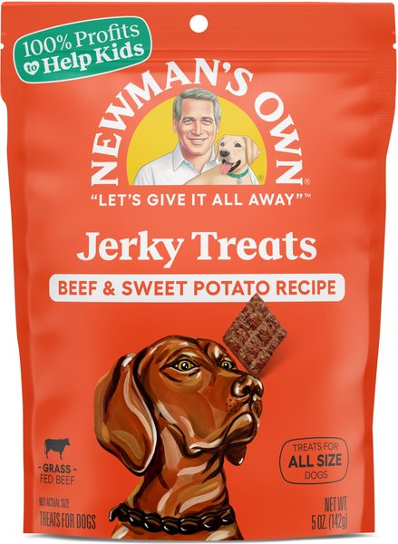 Newman's Own Beef Jerky Beef & Sweet Potato Recipe Dog Treats, 5-oz bag slide 1 of 4