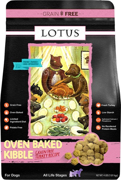 Lotus Oven-Baked Grain-Free Turkey Recipe Dry Dog Food, 4-lb bag slide 1 of 3