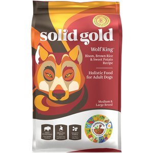 Solid Gold Wolf King Bison & Brown Rice Recipe with Sweet Potatoes Adult Dry Dog Food, 12-lb bag