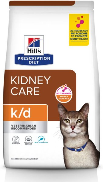 Hill's Prescription Diet k/d Kidney Care with Ocean Fish Dry Cat Food, 4-lb bag slide 1 of 11