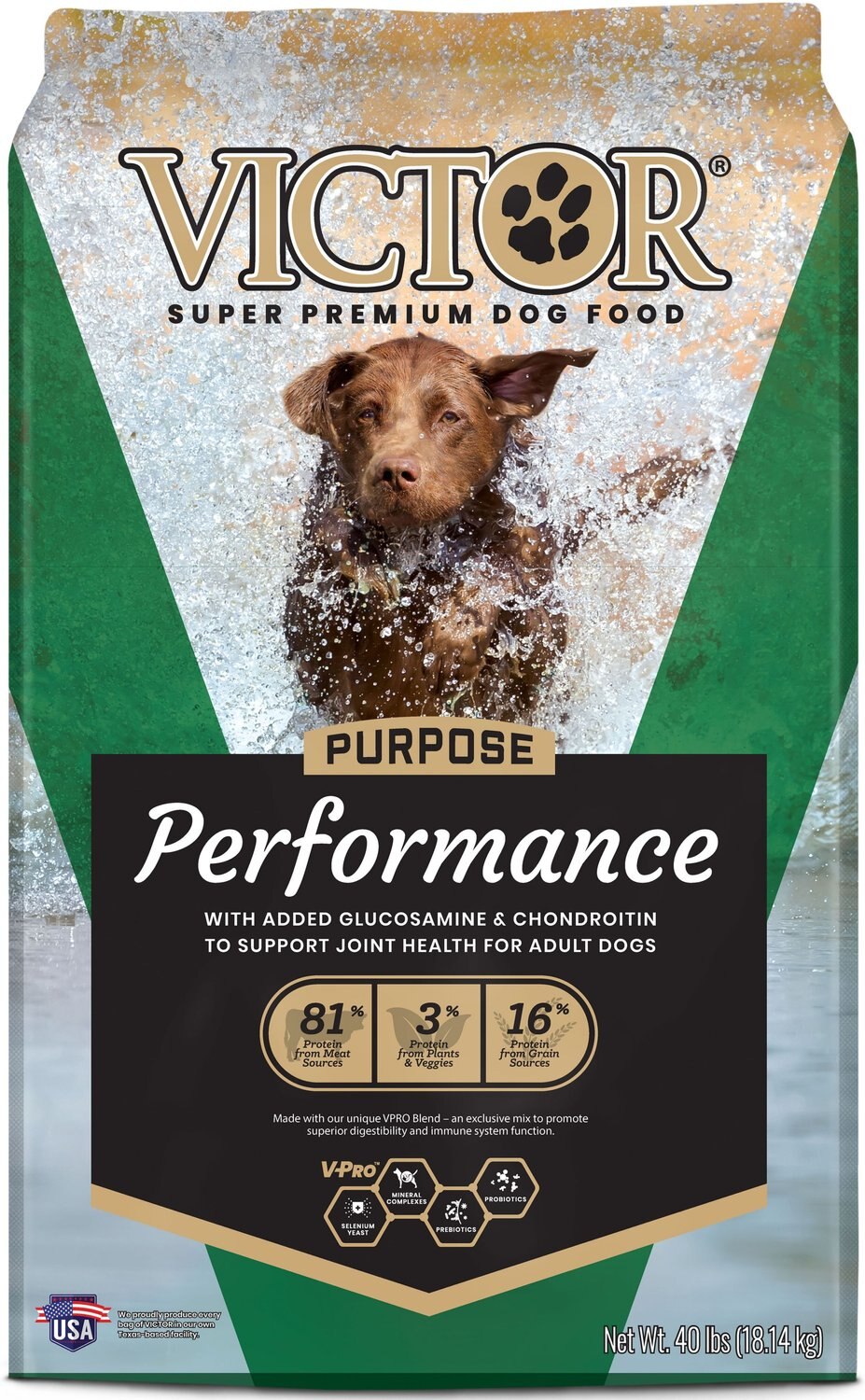 Victor Performance Formula Dry Dog Food 40 Lb Bag