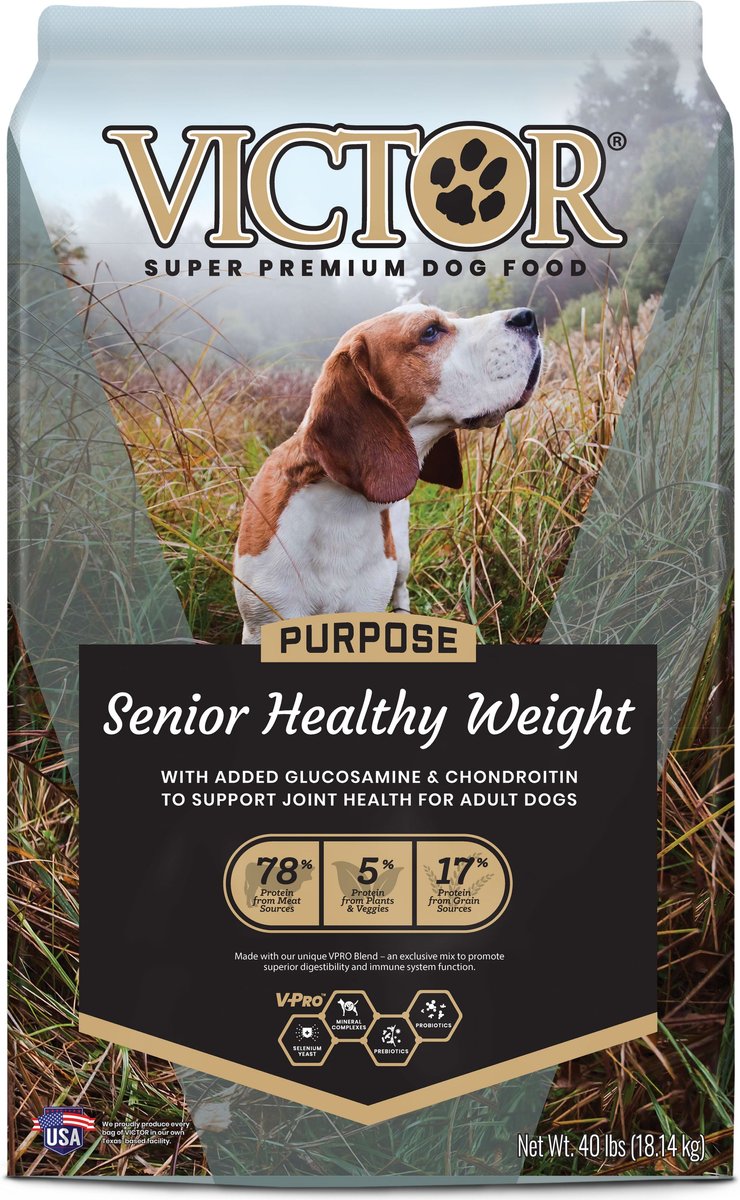 VICTOR Super Premium Dog Food – Purpose - Senior Healthy Weight – Gluten Free Weight Management Dry Dog Food for Senior Dogs with Glucosamine and Chondroitin, for Hip and Joint Health