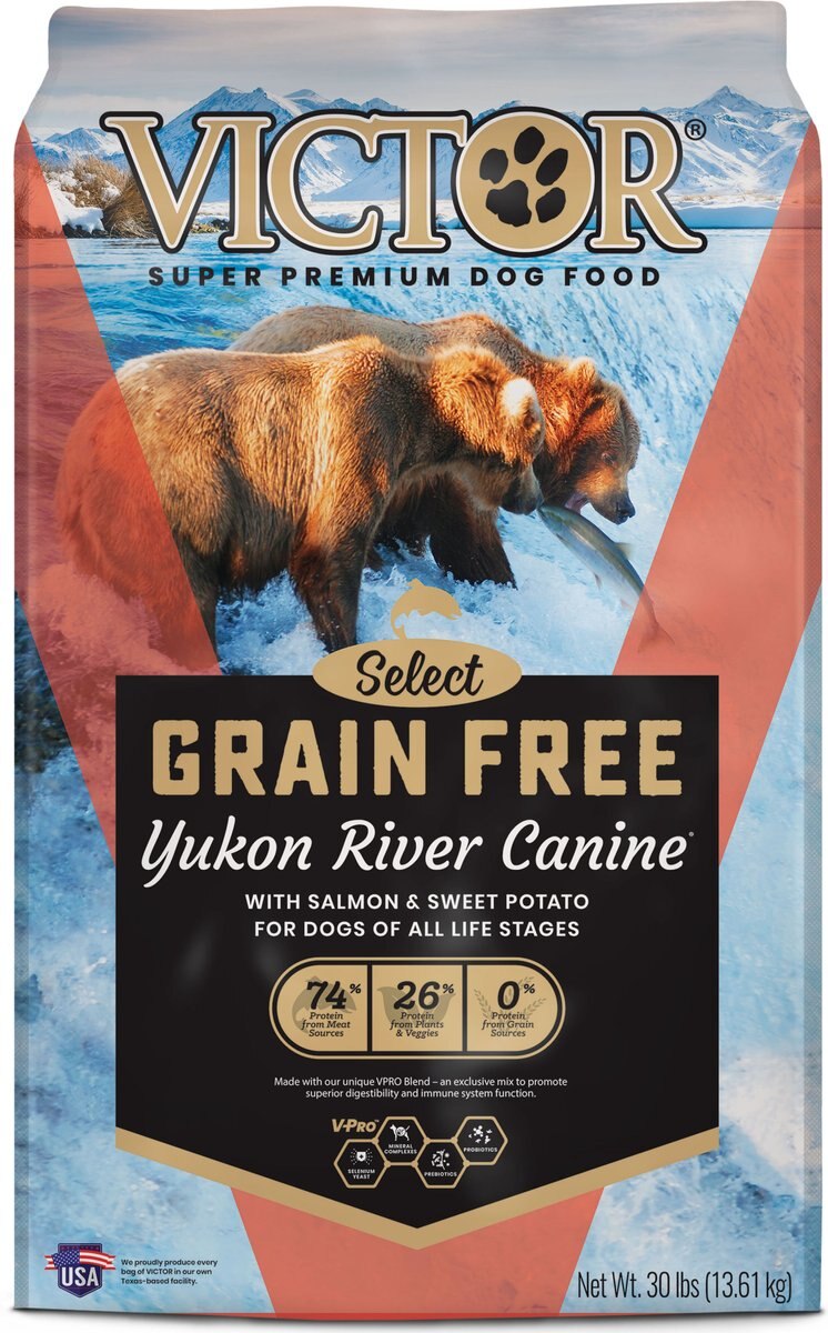 VICTOR Super Premium Dog Food – Grain Free Yukon River Canine and All Life Stages – High Protein Dry Dog Food for Normally Active Dogs, 30 lb