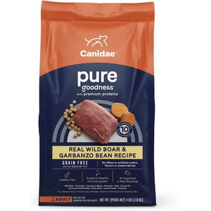 CANIDAE Grain-Free PURE Limited Ingredient Wild Boar & Garbanzo Bean Recipe Dry Dog Food, 4-lb bag