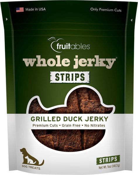 Fruitables Whole Jerky Grilled Duck Strips Dog Treats, 5-oz bag slide 1 of 3