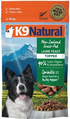 K9 Natural Lamb Feast Freeze-Dried Dog Food Topper, 5-oz bag, slide 1 of 1