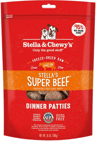 Stella & Chewy's Stella's Super Beef Dinner Patties Freeze-Dried Raw Dog Food, 25-oz bag slide 1 of 5