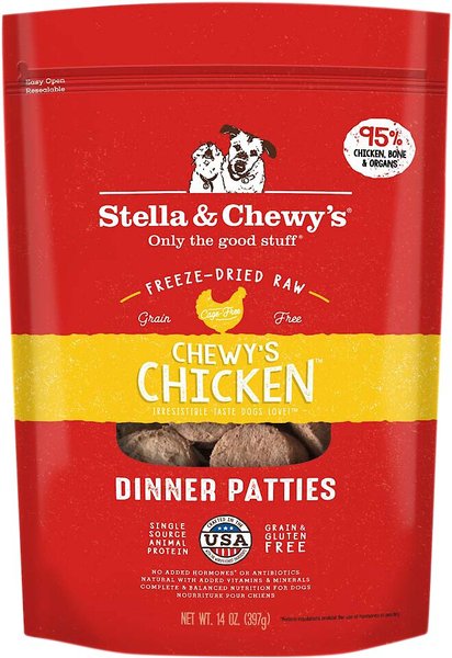 Stella & Chewy's Chewy's Chicken Dinner Patties Freeze-Dried Raw Dog Food, 25-oz bag slide 1 of 5
