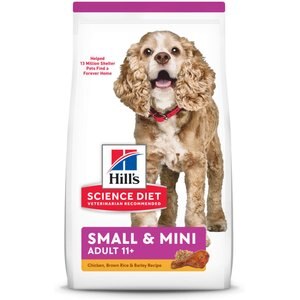 Hill's Science Diet Adult 11+ Small Paws Chicken Meal, Barley & Brown Rice Recipe Dry Dog Food, 4.5-lb bag
