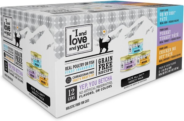 I and Love and You Variety Pack Grain-Free Canned Cat Food, 3-oz, case of 12 slide 1 of 10