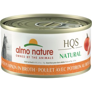 Almo Nature HQS Natural Chicken with Pumpkin in Broth Grain-Free Canned Cat Food, 2.47-oz, case of 24